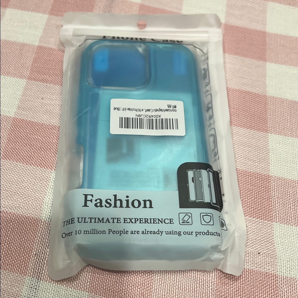 Iphone 16 pro max (6.9) Blue Phone Case - Protective Slim Cover with screen prot
